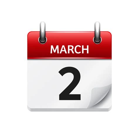 March 21 Vector Flat Daily Calendar Icon Date And Time Day Month
