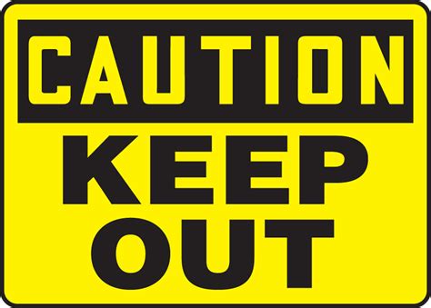 Accuform Madm608vp Plastic Caution Safety Sign Keep Out