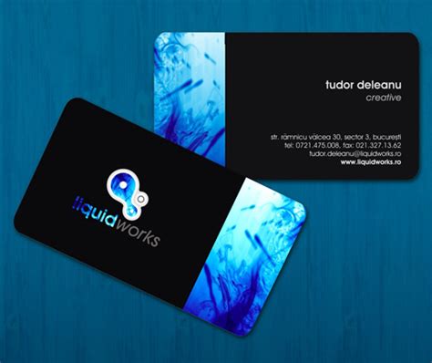 Cool Business Card Design For Liquid Works