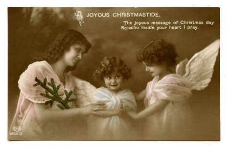 1900s Little Girl Angels Postcard Hand Tinted Antique Vintage Etsy