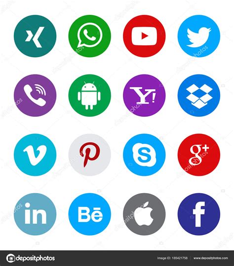 Social Media Icon Collection Stock Vector Image By ©lahiruudara 185421758