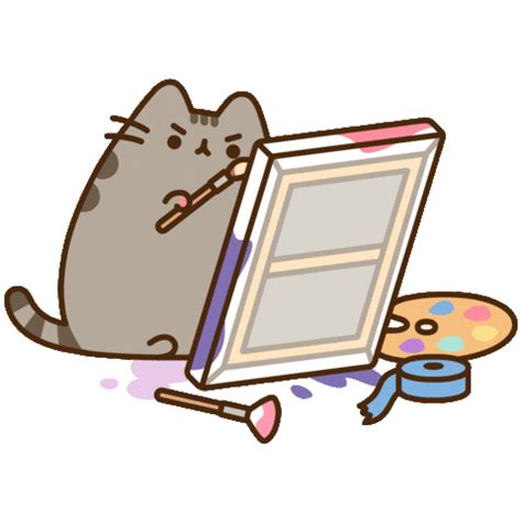 Art Cat Sticker By Pusheen For Ios Android Giphy Artofit