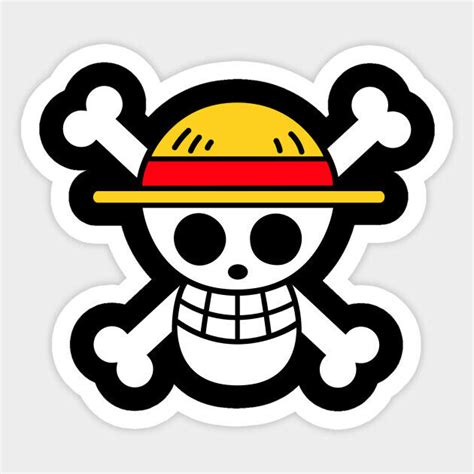 One Piece Skull Logo Anime Decal Vinyl Sticker 5 Tall On White Bg 92