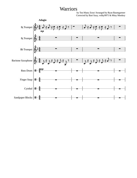 Warriors By Too Many Zooz Updated 8716 Sheet Music For Trumpet In