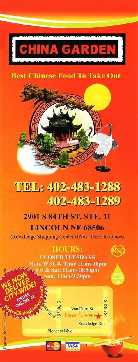 They can cook food for you in an area where you pick what you want them to cook from select items. China Garden Menu | Order Online | Delivery | Lincoln NE ...