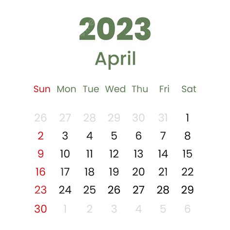 Tampilan Kalender April 2023 Gaya Sederhana Kalender 2023 Kalender
