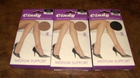 Cindy Medium Support Tights B Black Mink Bamboo Size Large XL