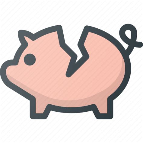 Bank Broken Crushed Fragile Piggy Icon Download On Iconfinder