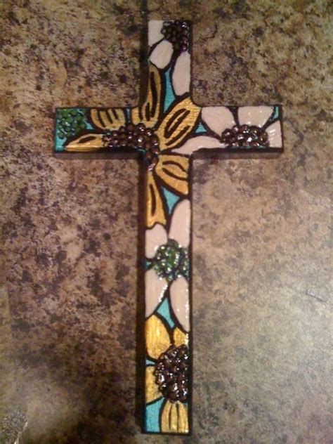 Hand Painted Wooden Cross Etsy