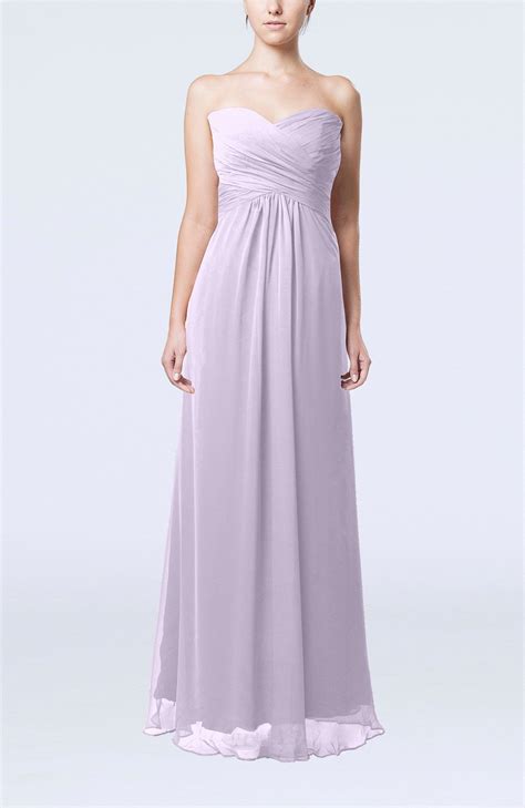Light Purple Bridesmaid Dress Simple Empire Sweetheart Zipper Ruching