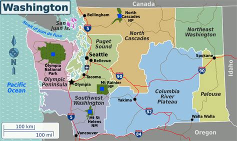 Washington Wv Region Map En Washington State Travel Guide At