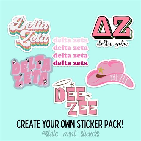 Delta Zeta Sorority Sticker Pack Perfect For Bid Day Big Etsy