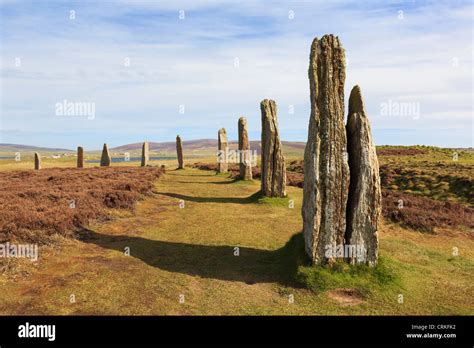 Scottish Orkney Isles Ring Of Brodgar Neolithic Henge And Stone Circle