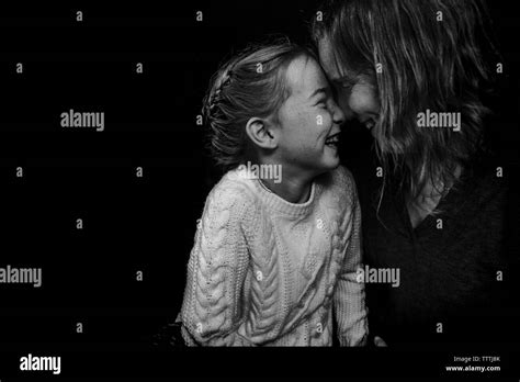 Mother Daughter Nose Kissing Black And White Stock Photos And Images Alamy