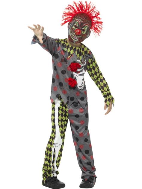 Deluxe Twisted Clown Halloween Childrens Fancy Dress Costume