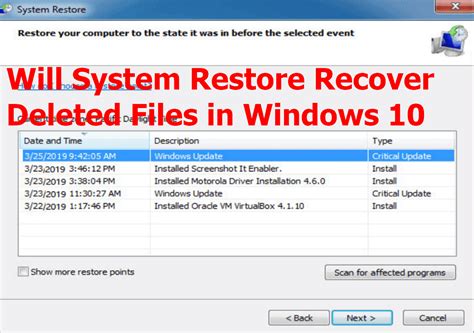 Will System Restore Recover Deleted Files In Windows Solved Easeus