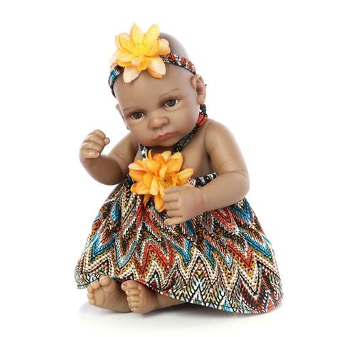 10 Inch African American Baby Doll Black Girl Doll Full Silicone Body