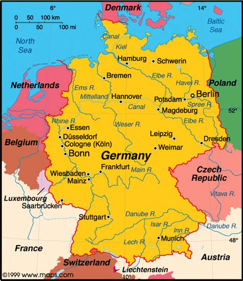 خريطة المانيا الجغرافية وحدودها ومناخها وأشهر الأماكن السياحية فيها