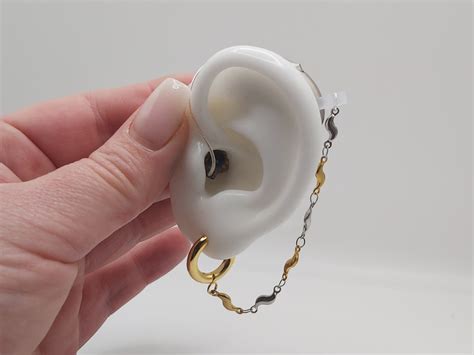 Two Tone Hearing Aid Earrings Functional Listening Device Loss