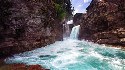 St Mary Falls In Glacier National Park Montana Usa Peapix