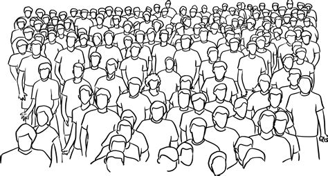 Crowd Of People Standing Vector Illustration Sketch 3127023 Vector Art