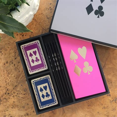 Complete Bridge Card Game Set With Navy And Pale Lavender Bridge Cards