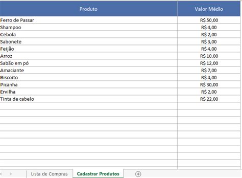 Planilha De Lista De Compras E Controle De Orçamento Excel Easy