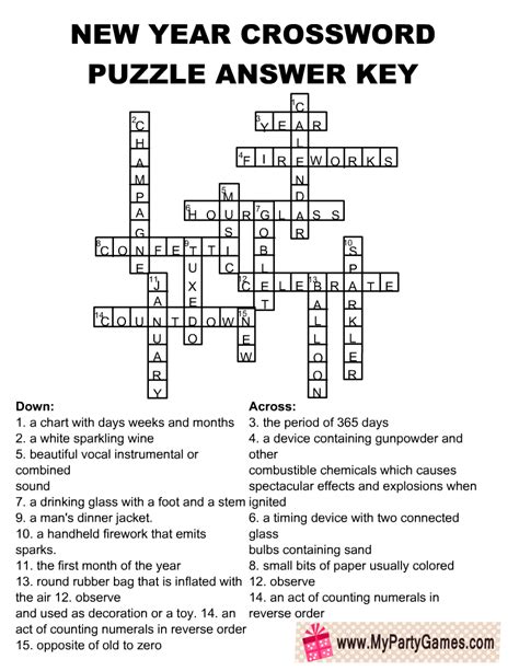 Free Printable New Year Crossword Puzzle For Adults Free Nude Porn Photos