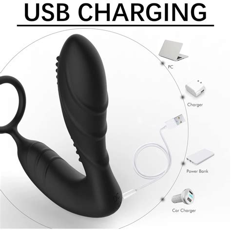 Vibrating Prostate Massager With Cock Ring Patterns Anal Plug With Remote Control G Spot