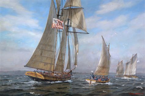 Revenue Cutter Thomas Jefferson Captures Three Royal Navy Barges And