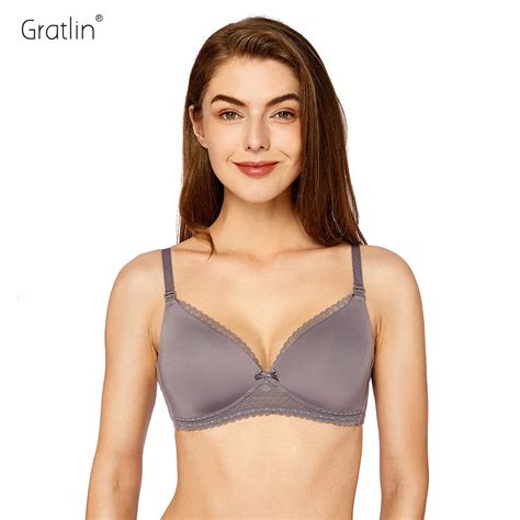 Buy Gratlin Womens Lightly Padded Breastfeeding Bra Wirefree Lace Lining