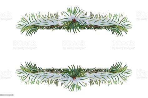 Vector Christmas Wreath Border Stock Illustration