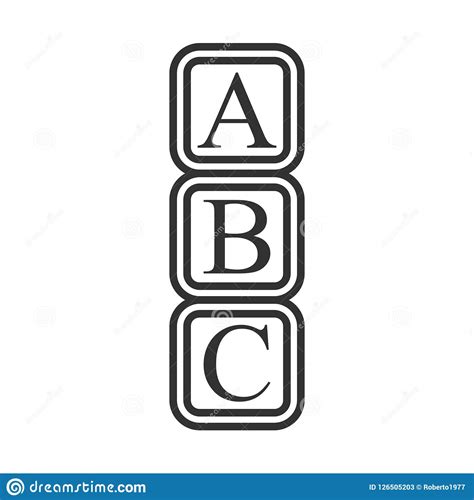 Abc Full Alphabet Blocks Vector Clipart Outline Stamp Drawing