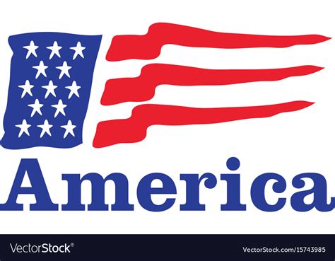 Waving American Flag Logo Design Royalty Free Vector Image