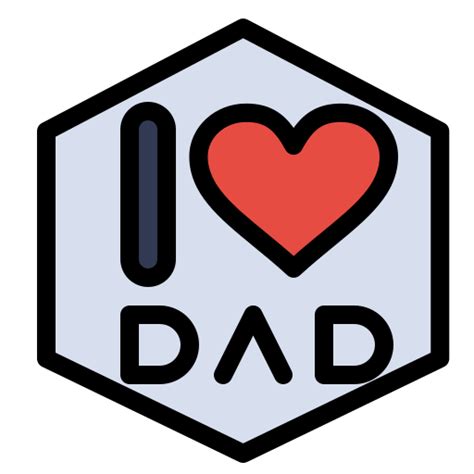 Fathers Day Flatart Icons Lineal Color Icon