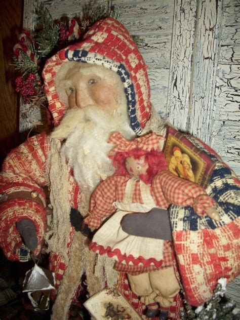 Primitive Handmade Santa Claus Collectible Antique Coverlet One Of A