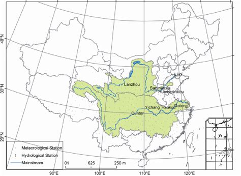 Map Of The Yellow River And Yangtze River Basins Showing The Location