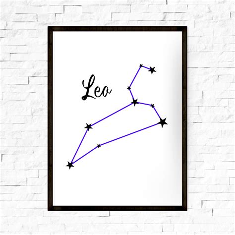Leo Zodiac Sign And Constellation Art Print Mantra Moon