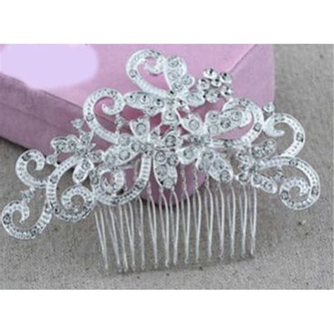 Bridal Wedding Butterfly Crystal Rhinestone Hair Clip Comb Pin Diamante