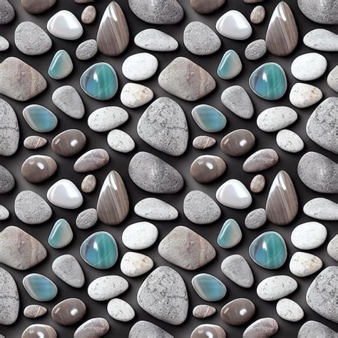 Premium Ai Image Sea Stones Seamless Pattern Naturally Polished And