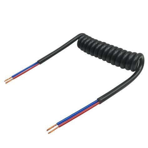 2 Wire Coiled Cable Flying Leads Both Ends Necables