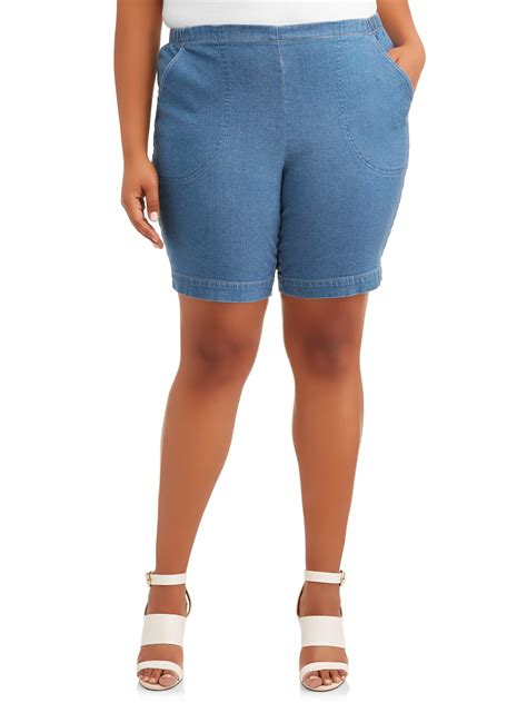 Just My Size Womens Plus Size 2 Pocket Pull On Shorts