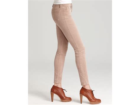 Lyst J Brand Pants Mid Rise Skinny Corduroy In Lioness In Natural