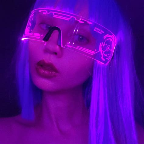 pink futuristic led visor glasses perfect for cosplay and festivals cybergoth cyberpunk