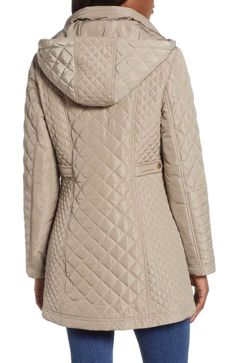 Gallery Fitted Quilted Hooded Jacket Regular And Petite Nordstrom New