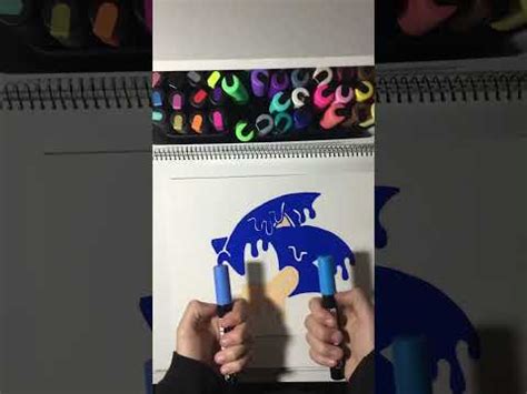 Drawing Sonic The Hedgehog Using The Drip Effect With POSCA Markers YouTube