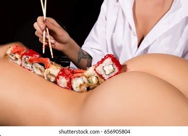 Beautiful Naked Body Sushi