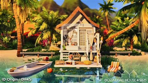 Tiny Beach Cabin Maisons Download House 4 Sims In 2021 Sims