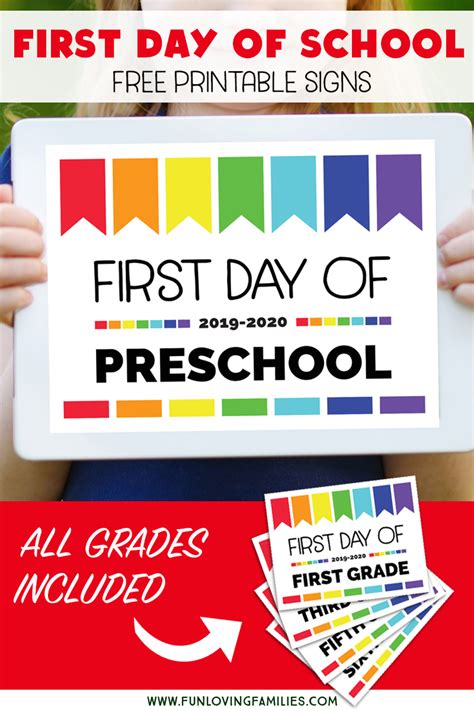 Free Printable First Day Of School Signs 2021 22 Printable Templates