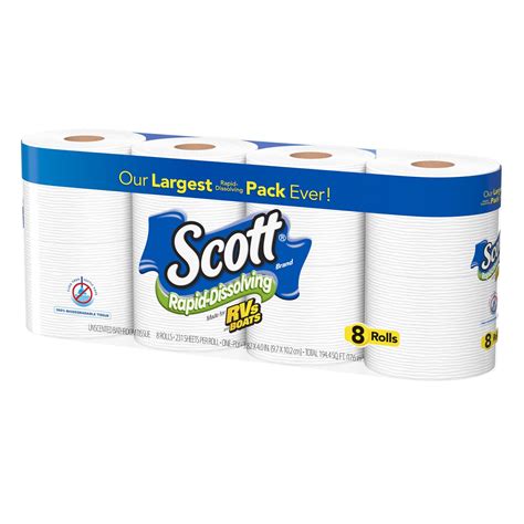 Scott Rapid Dissolving Toilet Paper 8 Regular Rolls